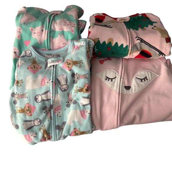 Bundle of Carter’s fleece footie pajamas - Picture 1 of 9